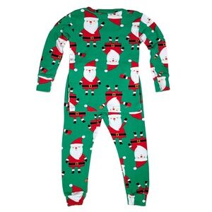 Carters Santa Claus Pajamas Boys Sz 18M Green 2 Pc Christmas Just One You Pjs